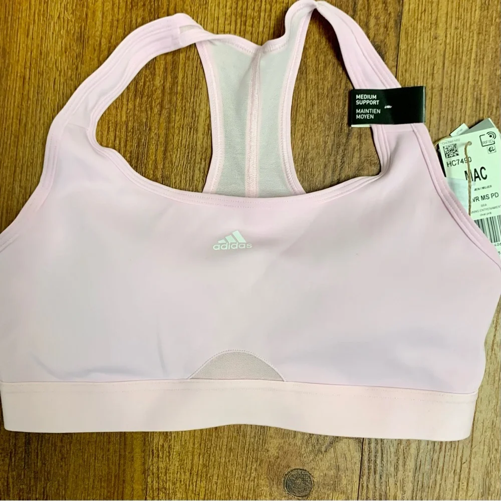 NWOT Pink Adidas Sports Bra - Picture 4 of 9